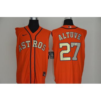 Men's Houston Astros #27 Jose Altuve Orange Gold 2020 Cool and Refreshing Sleeveless Fan Stitched MLB Nike Jersey