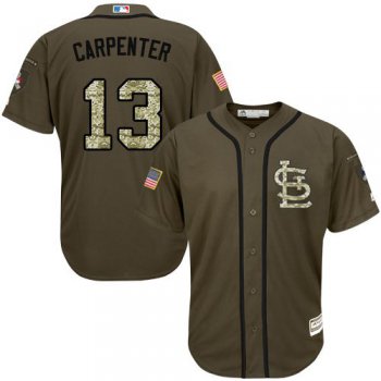 St.Louis Cardinals #13 Matt Carpenter Green Salute to Service Stitched MLB Jersey