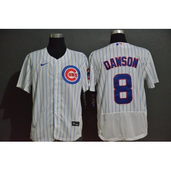Men's Chicago Cubs #8 Andre Dawson White Home Stitched MLB Flex Base Nike Jersey