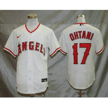Men's Los Angeles Angels #17 Shohei Ohtani White Stitched MLB Cool Base Nike Jersey