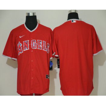 Men's Los Angeles Angels Blank Red Stitched MLB Cool Base Nike Jersey