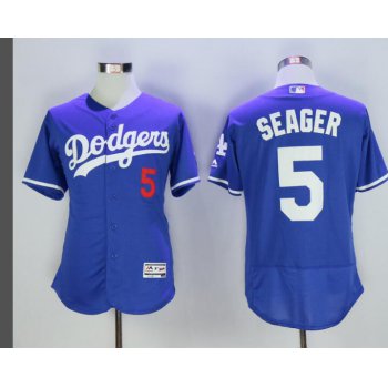 Men's Los Angeles Dodgers #5 Corey Seager Blue Stitched MLB Flex Base Jersey