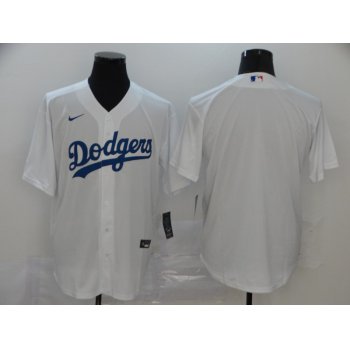 Men's Los Angeles Dodgers Blank White Stitched MLB Cool Base Nike Jersey