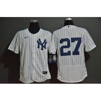 Men's New York Yankees #27 Giancarlo Stanton White Home No Name Stitched MLB Flex Base Nike Jersey