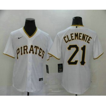 Men's Pittsburgh Pirates #21 Roberto Clemente White Stitched MLB Cool Base Nike Jersey