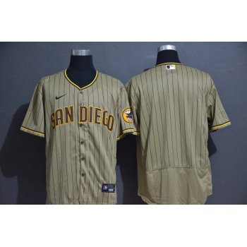 Men's San Diego Padres Blank Gray Pinstripe Stitched MLB Flex Base Nike Jersey