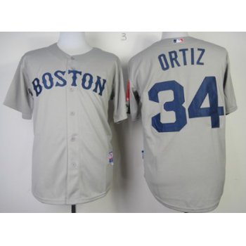 Boston Red Sox #34 David Ortiz Gray Jersey