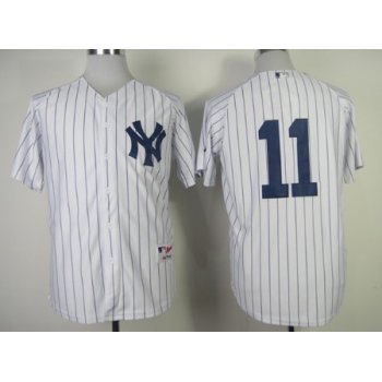 New York Yankees #11 Brett Gardner White Jersey