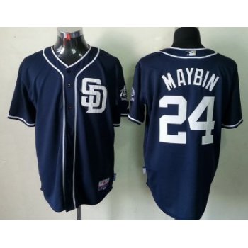San Diego Padres #24 Cameron Maybin Navy Blue Jersey