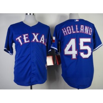 Texas Rangers #45 Derek Holland 2014 Blue Jersey