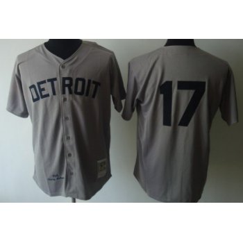 Detroit Tigers #17 Denny McLain 1968 Gray Wool Throwback Jersey