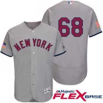 Men's New York Yankees #68 Dellin Betances Gray Stars & Stripes Fashion Independence Day Stitched MLB Majestic Flex Base Jersey