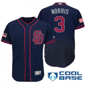 Men's San Diego Padres #3 Derek Norris Navy Blue Stars & Stripes Fashion Independence Day Stitched MLB Majestic Cool Base Jersey
