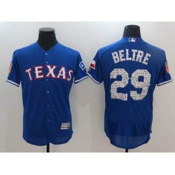Men's Texas Rangers #29 Adrian Beltre Royal Blue 2017 Spring Training Stitched MLB Majestic Flex Base Jersey