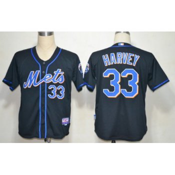 New York Mets #33 Matt Harvey Black Jersey