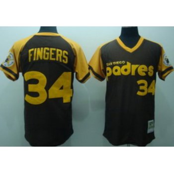 San Diego Padres #34 Rollie Fingers 1978 Brown Throwback Jersey