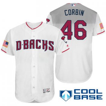 Men's Arizona Diamondbacks #46 Patrick Corbin White Stars & Stripes Fashion Independence Day Stitched MLB Majestic Cool Base Jersey