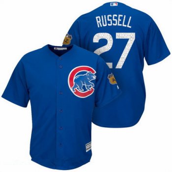 Men's Chicago Cubs #27 Addison Russell Royal Blue 2017 Spring Training Stitched MLB Majestic Cool Base Jersey