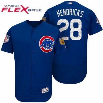 Men's Chicago Cubs #28 Kyle Hendricks Royal Blue 2017 Spring Training Stitched MLB Majestic Flex Base Jersey