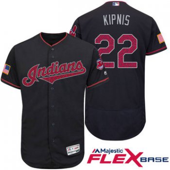 Men's Cleveland Indians #22 Jason Kipnis Navy Blue Stars & Stripes Fashion Independence Day Stitched MLB Majestic Flex Base Jersey
