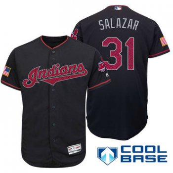 Men's Cleveland Indians #31 Danny Salazar Navy Blue Stars & Stripes Fashion Independence Day Stitched MLB Majestic Cool Base Jersey