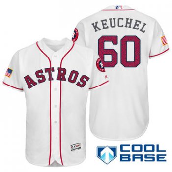Men's Houston Astros #60 Dallas Keuchel White Stars & Stripes Fashion Independence Day Stitched MLB Majestic Cool Base Jersey