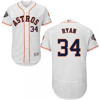 Astros #34 Nolan Ryan White Flexbase Authentic Collection 2019 World Series Bound Stitched Baseball Jersey