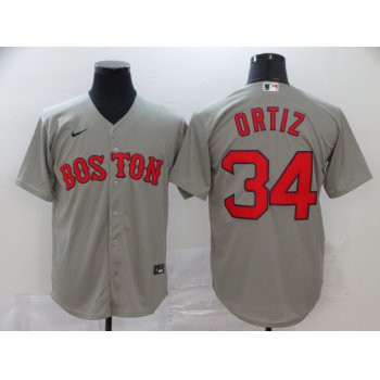Men's Boston Red Sox #34 David Ortiz Gray Stitched MLB Cool Base Nike Jersey