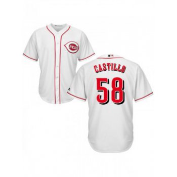 Men's Cincinnati Reds #58 Luis Castillo Authentic White Home Cool Base Jersey