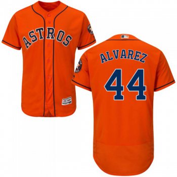 Men's Houston Astros #44 Yordan Alvarez Majestic Flex Base Alternate Collection Orange Jersey