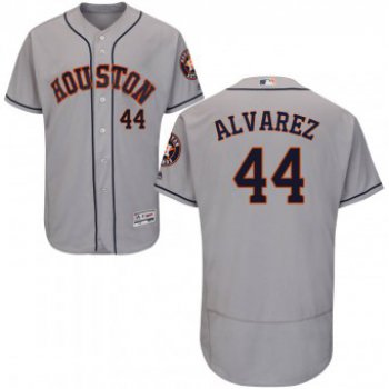 Men's Houston Astros #44 Yordan Alvarez Majestic Flex Base Road Collection Gray Jersey