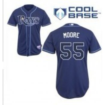 Tampa Bay Rays #55 Matt Moore Navy Blue Jersey