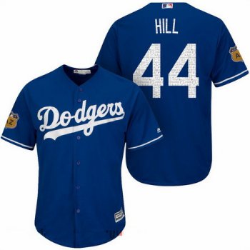 Men's Los Angeles Dodgers #44 Rich Hill Royal Blue 2017 Spring Training Stitched MLB Majestic Cool Base Jersey