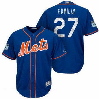 Men's New York Mets #27 Jeurys Familia Royal Blue 2017 Spring Training Stitched MLB Majestic Cool Base Jersey