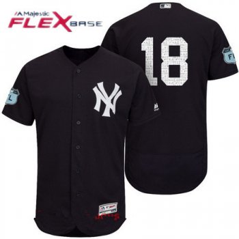Men's New York Yankees #18 Didi Gregorius Navy Blue 2017 Spring Training Stitched MLB Majestic Flex Base Jersey