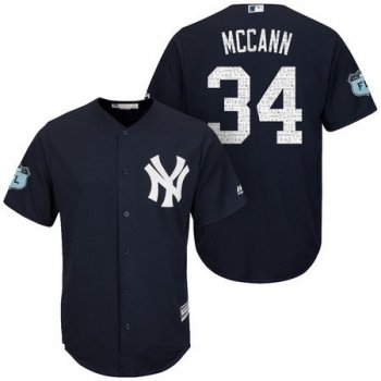 Men's New York Yankees #34 Brian McCann Navy Blue 2017 Spring Training Stitched MLB Majestic Cool Base Jersey
