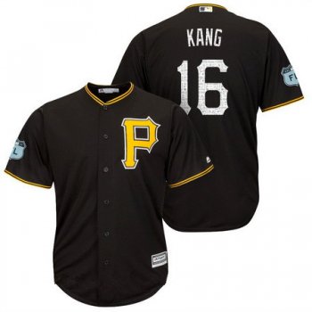 Men's Pittsburgh Pirates #16 Jung Ho Kang Black 2017 Spring Training Stitched MLB Majestic Cool Base Jersey