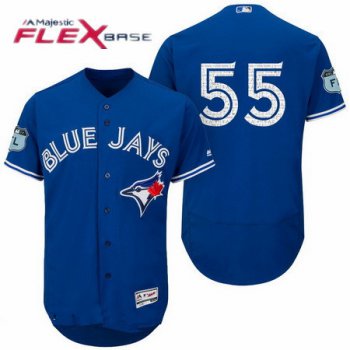 Men's Toronto Blue Jays #55 Russell Martin Blue No Name 2017 Spring Training Stitched MLB Majestic Flex Base Jersey