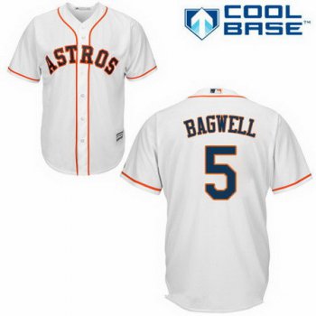 Men's Houston Astros #5 Jeff Bagwell Retired White Stitched MLB Majestic Cool Base Jersey
