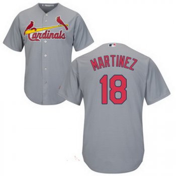 Men's St. Louis Cardinals #18 Carlos Martinez Gray Road Stitched MLB Majestic Cool Base Jersey