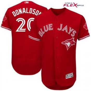 Men's Toronto Blue Jays #20 Josh Donaldson Red Stitched MLB 2017 Majestic Flex Base Jersey