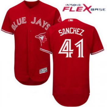 Men's Toronto Blue Jays #41 Aaron Sanchez Red Stitched MLB 2017 Majestic Flex Base Jersey
