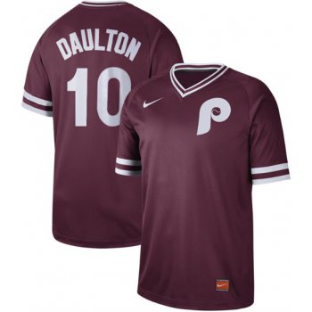 Phillies #10 Darren Daulton Maroon Authentic Cooperstown Collection Stitched Baseball Jersey