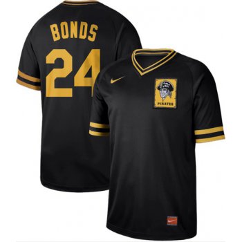 Pirates #24 Barry Bonds Black Authentic Cooperstown Collection Stitched Baseball Jersey
