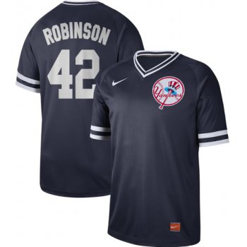 Yankees #42 Jackie Robinson Navy Authentic Cooperstown Collection Stitched Baseball Jersey