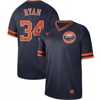 Astros #34 Nolan Ryan Navy Authentic Cooperstown Collection Stitched Baseball Jersey