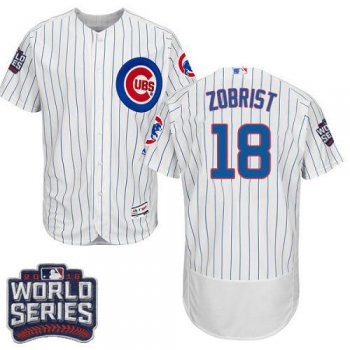 Cubs #18 Ben Zobrist White Flexbase Authentic Collection 2016 World Series Bound Stitched MLB Jersey