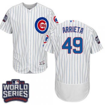 Cubs #49 Jake Arrieta White Flexbase Authentic Collection 2016 World Series Bound Stitched MLB Jersey