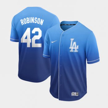 Men's Los Angeles Dodgers 42 Jackie Robinson Blue Drift Fashion Jersey