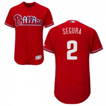 Men's Philadelphia Phillies #2 Jean Segura Scarlet Flex Base Jersey